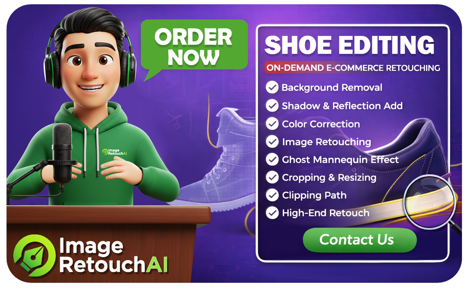 Get Professional Footwear or Shoe Photo Editing Service