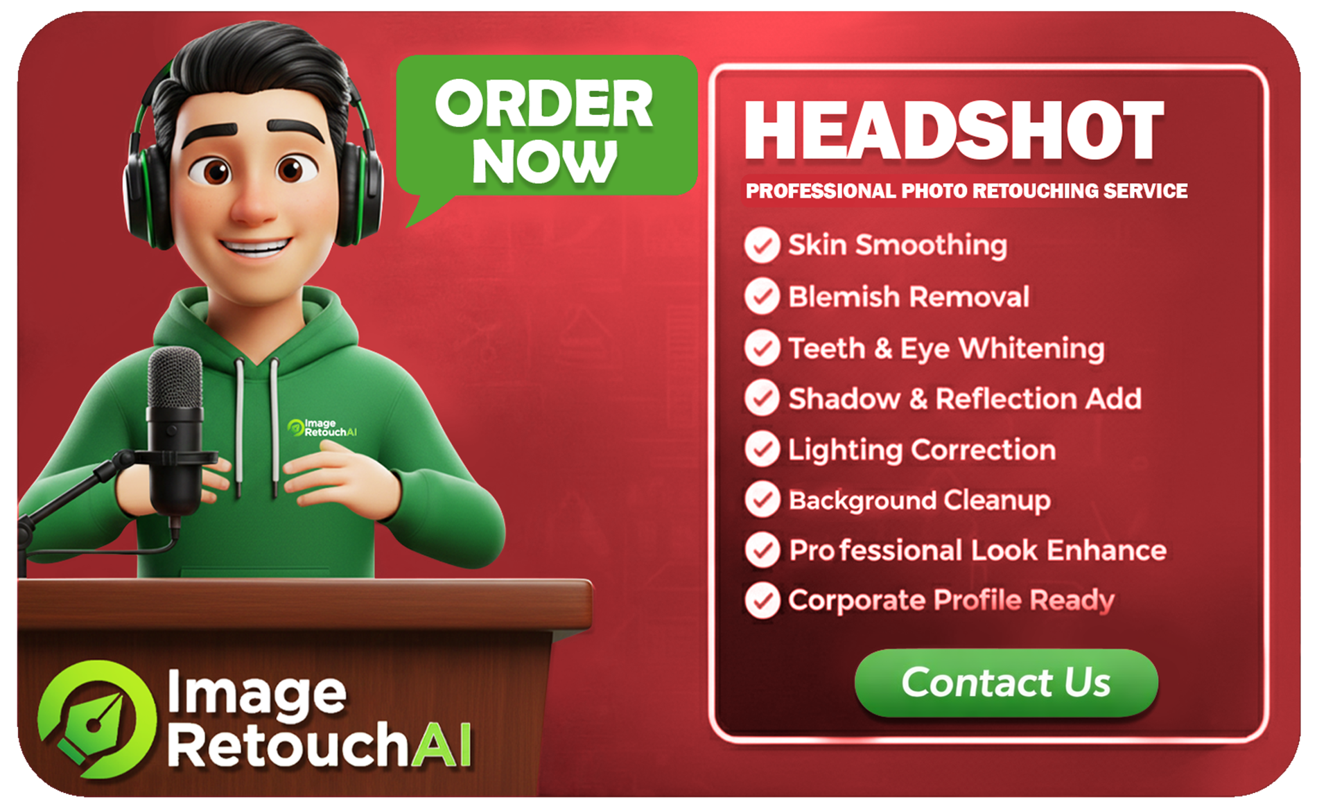 Get Professional Headshot Photo Retouching Services